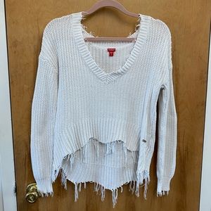 Guess Distressed White Sweater